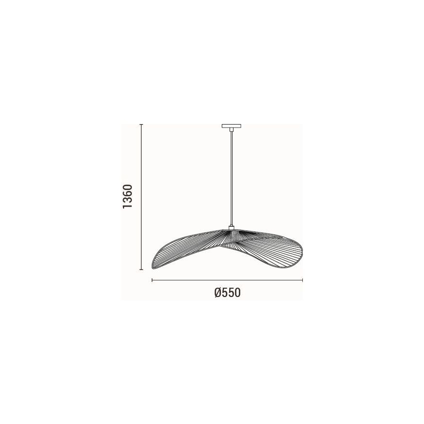 Pakabinamas sietynas CALYPSO 1xE27/15W/230V diametras 55 cm bambukas