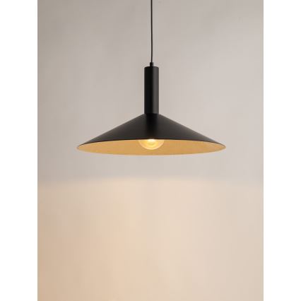 Pakabinamas sietynas CAPRI 1xE27/15W/230V diametras 50 cm juoda/auksas