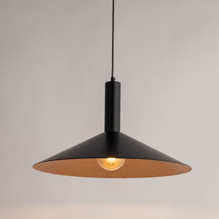 Pakabinamas sietynas CAPRI 1xE27/15W/230V diametras 50 cm juoda/varis