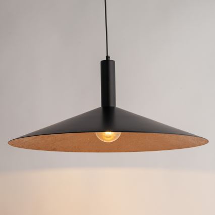 Pakabinamas sietynas CAPRI 1xE27/15W/230V diametras 70 cm juoda/varis