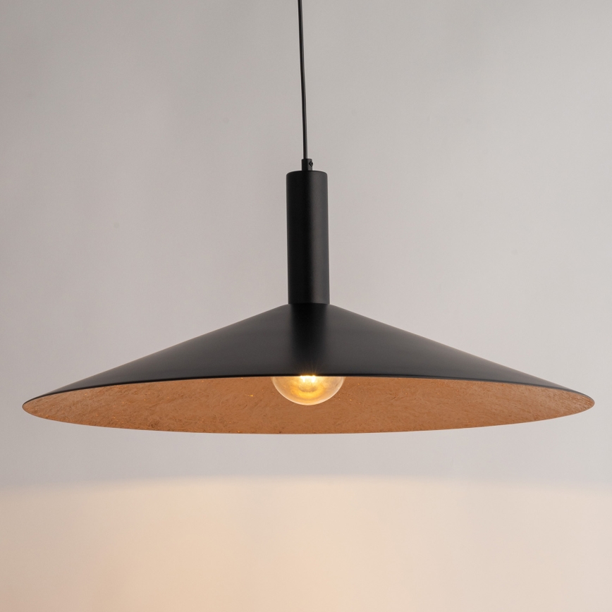 Pakabinamas sietynas CAPRI 1xE27/15W/230V diametras 70 cm juoda/varis