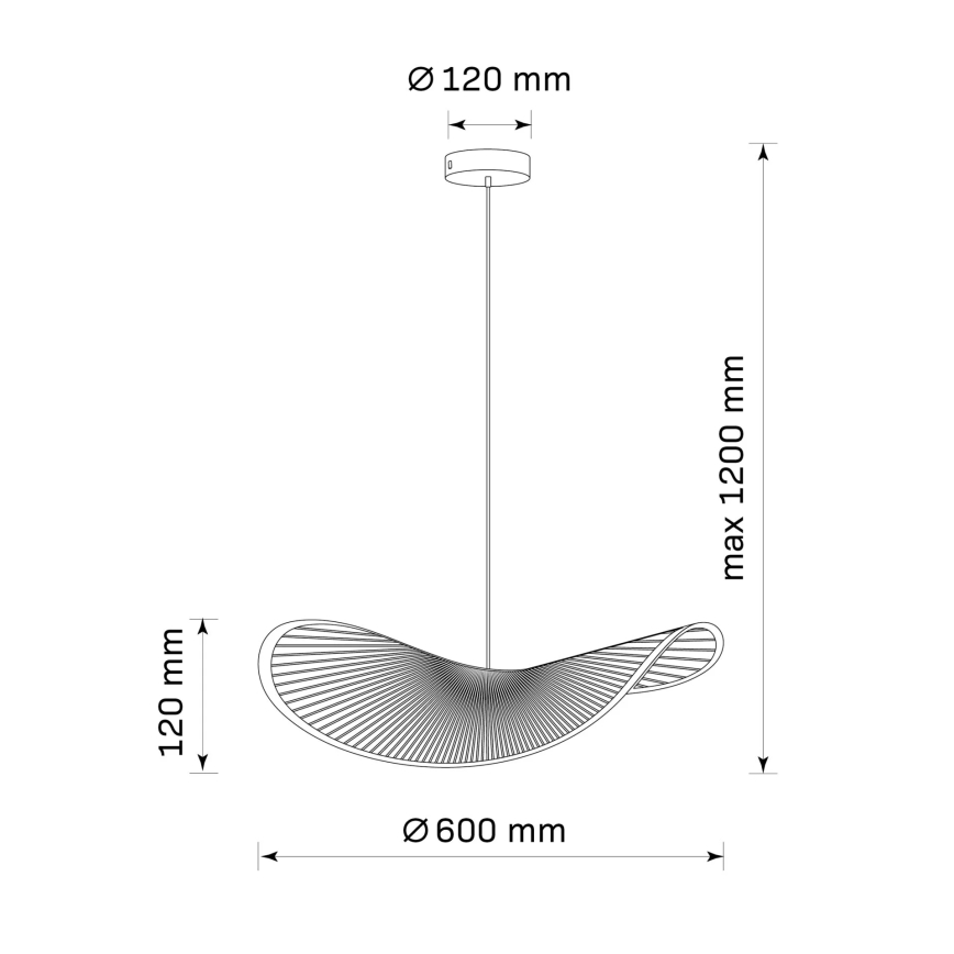 Pakabinamas sietynas CAPRI 1xE27/20W/230V diametras 60 cm bambukas