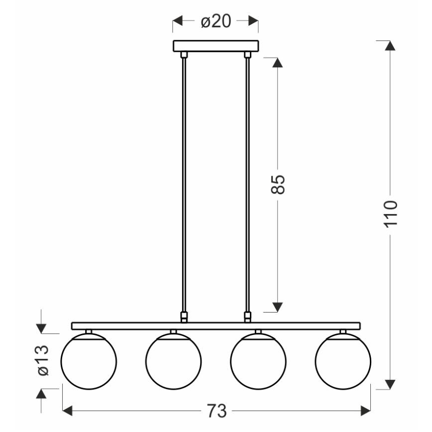 Pakabinamas sietynas CARRINE 4xE14/40W/230V ruda