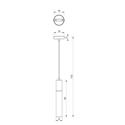 Pakabinamas sietynas CASSA 1xGU10/60W/230V juodas