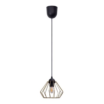 Pakabinamas sietynas CEED GOLD 1xE27/60W/230V diametras 17,5 cm juoda/auksas