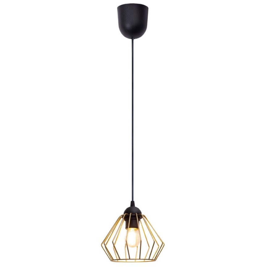Pakabinamas sietynas CEED GOLD 1xE27/60W/230V diametras 17,5 cm juoda/auksas