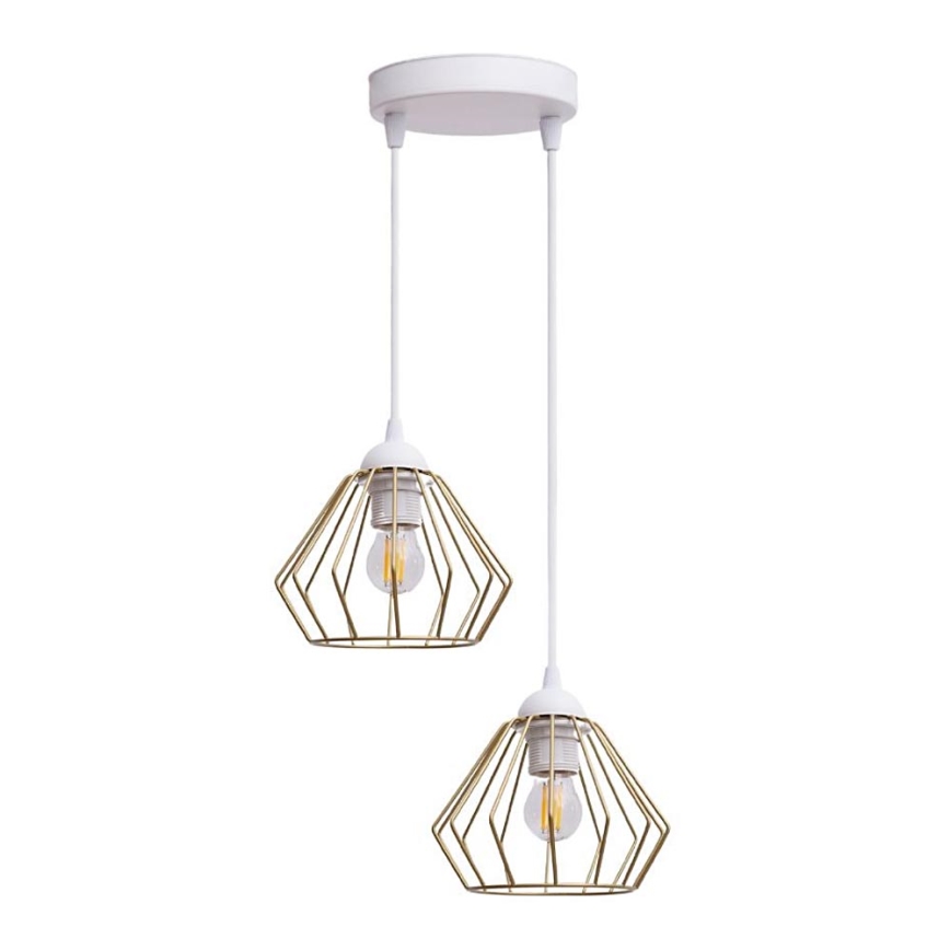 Pakabinamas sietynas CEED GOLD 2xE27/60W/230V diametras 28 cm balta/auksas