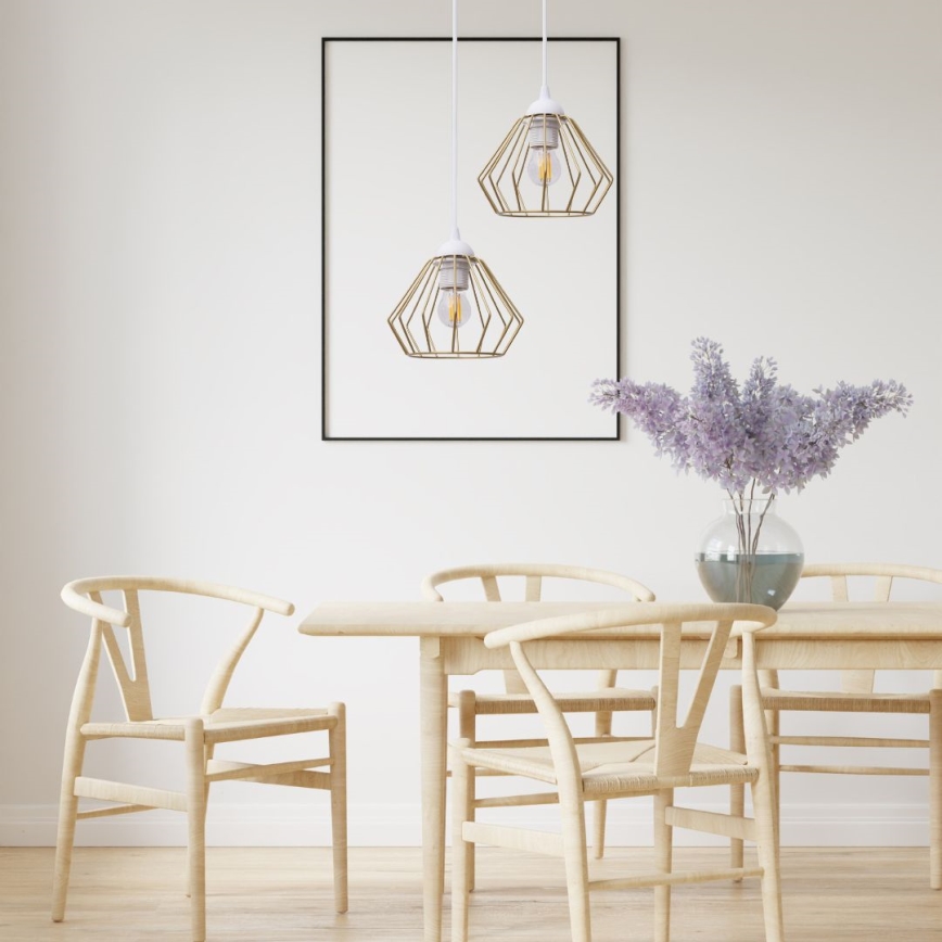 Pakabinamas sietynas CEED GOLD 2xE27/60W/230V diametras 28 cm balta/auksas