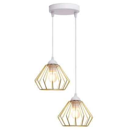 Pakabinamas sietynas CEED GOLD 2xE27/60W/230V diametras 28 cm balta/auksas