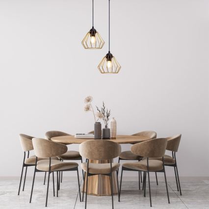 Pakabinamas sietynas CEED GOLD 2xE27/60W/230V diametras 28 cm juoda/auksas