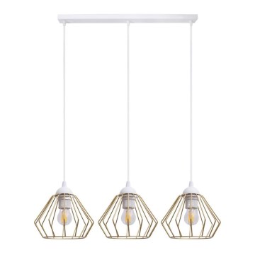 Pakabinamas sietynas CEED GOLD 3xE27/60W/230V balta/auksas