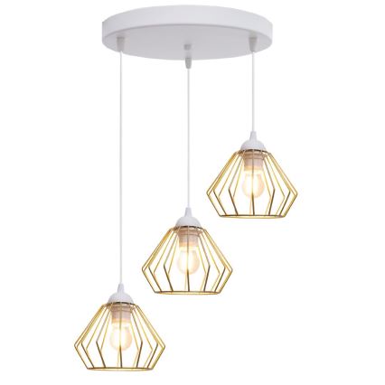 Pakabinamas sietynas CEED GOLD 3xE27/60W/230V diametras 45 cm balta/auksas