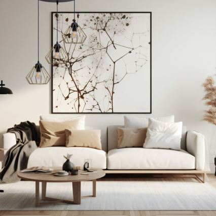 Pakabinamas sietynas CEED GOLD 3xE27/60W/230V diametras 45 cm juoda/auksas