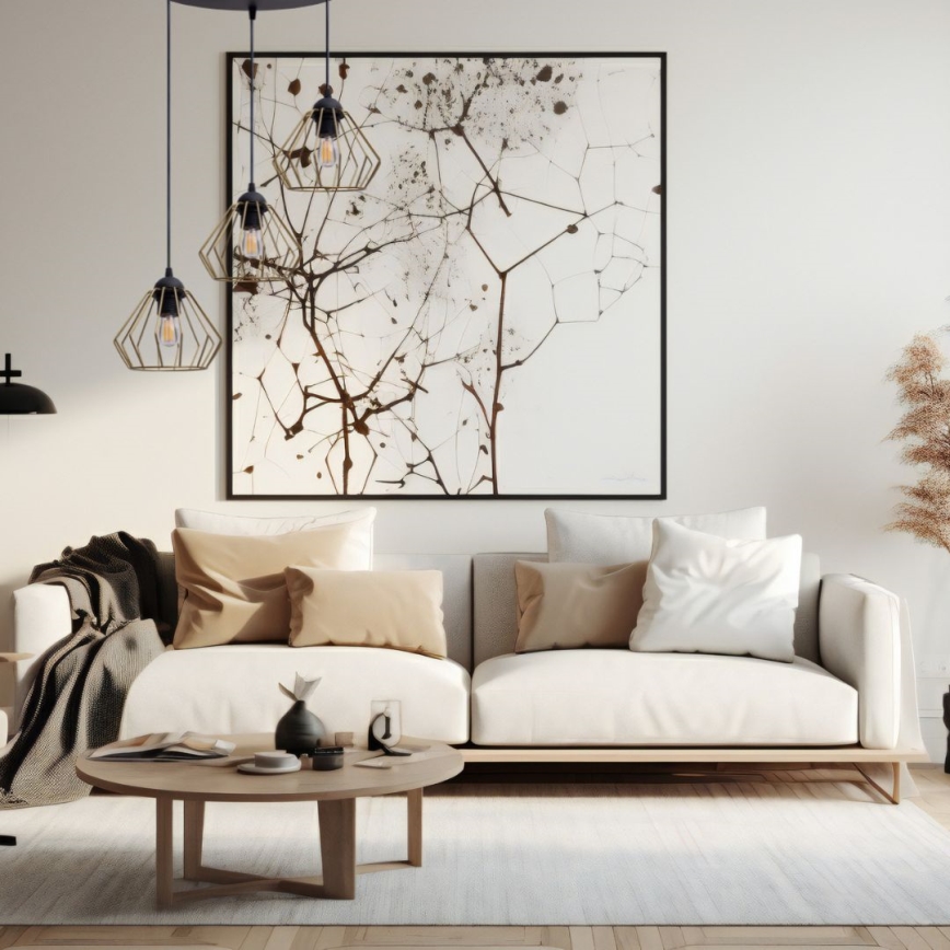Pakabinamas sietynas CEED GOLD 3xE27/60W/230V diametras 45 cm juoda/auksas