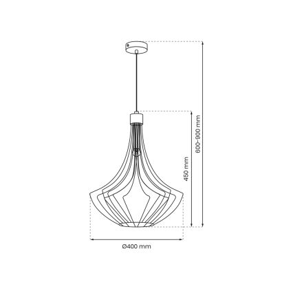 Pakabinamas sietynas CESTA 1xE27/60W/230V juodas