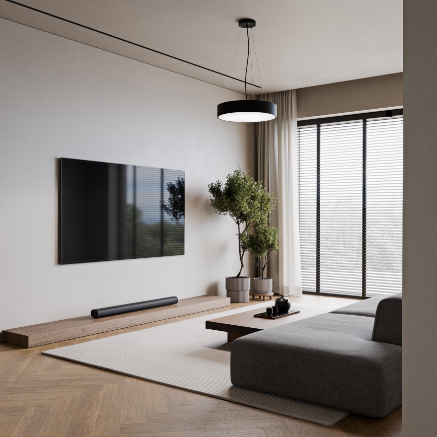 Pakabinamas sietynas CLEO 3xE27/24W/230V diametras 40 cm juoda