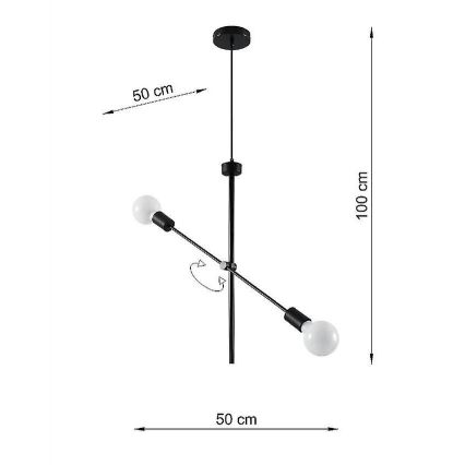 Pakabinamas sietynas CONCEPT 2xE27/60W/230V