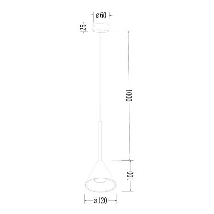 Pakabinamas sietynas CONE 1xGU10/10W/230V auksas/juoda