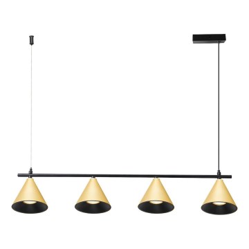 Pakabinamas sietynas CONE 4xGU10/10W/230V auksas/juoda
