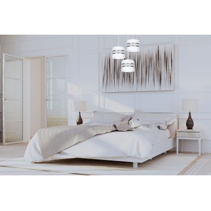 Pakabinamas sietynas CORAL 3xE27/60W/230V balta/matinis chromas diametras 45 cm