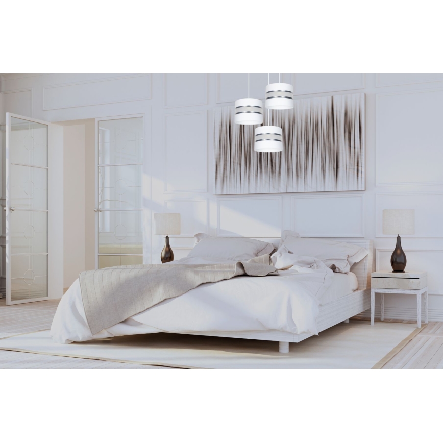 Pakabinamas sietynas CORAL 3xE27/60W/230V balta/matinis chromas diametras 45 cm