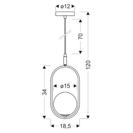 Pakabinamas sietynas CORDEL 1xG9/28W/230V auksas