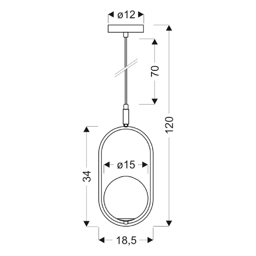 Pakabinamas sietynas CORDEL 1xG9/28W/230V auksas