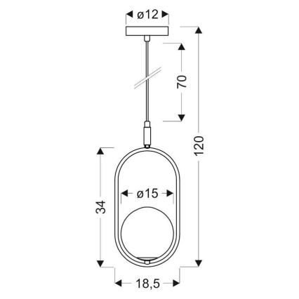 Pakabinamas sietynas CORDEL 1xG9/28W/230V juodas