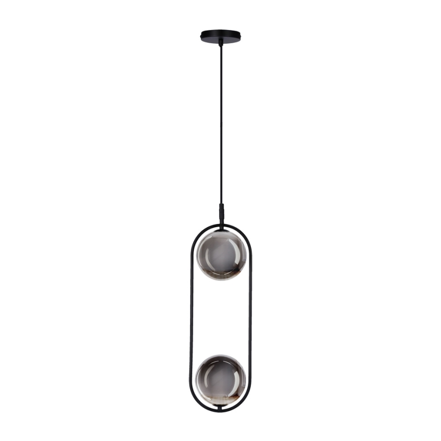 Pakabinamas sietynas CORDEL 2xG9/28W/230V juoda/dūminis juoda