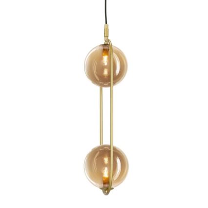 Pakabinamas sietynas CORDEL 2xG9/28W/230V žalvaris/dūminis smėlio spalva