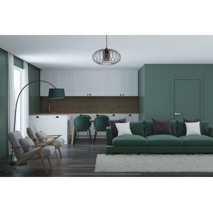 Pakabinamas sietynas CORRINI 1xE27/60W/230V diametras 34 cm juoda/pilka
