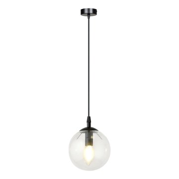 Pakabinamas sietynas COSMO 1xE14/10W/230V diametras 14 cm juoda/permatoma