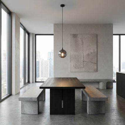 Pakabinamas sietynas COSMO 1xE14/10W/230V diametras 14 cm juoda/pilka