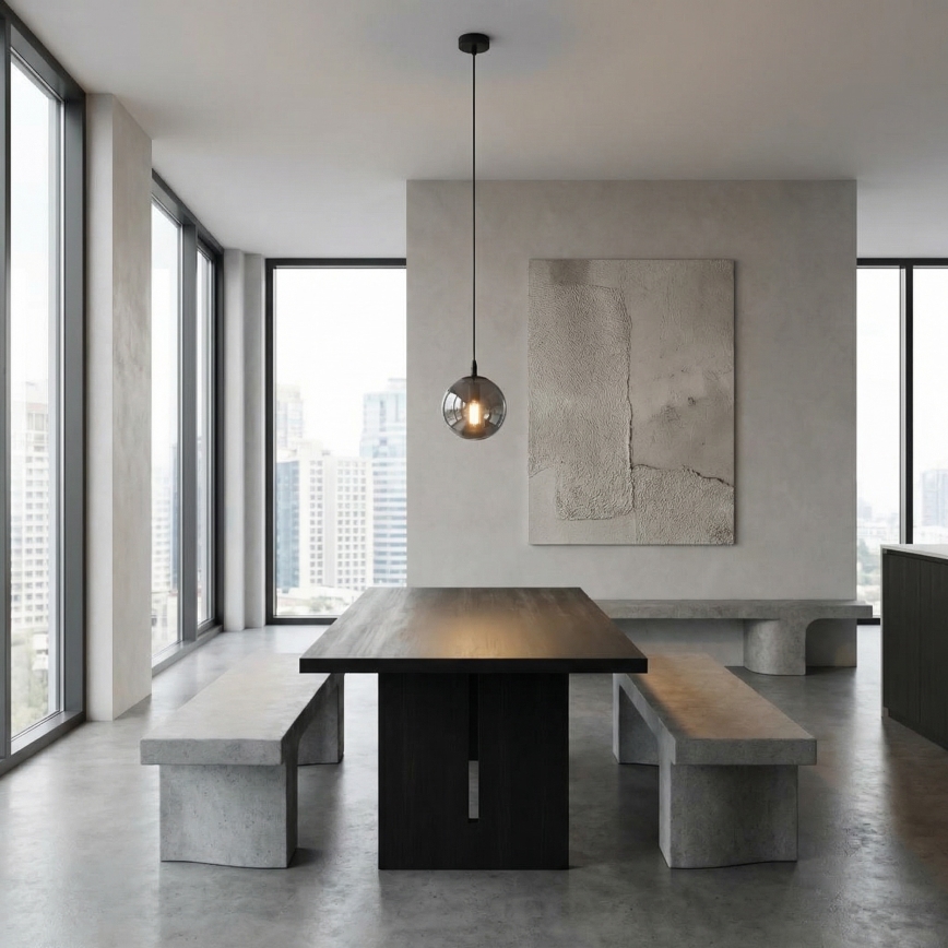 Pakabinamas sietynas COSMO 1xE14/10W/230V diametras 14 cm juoda/pilka