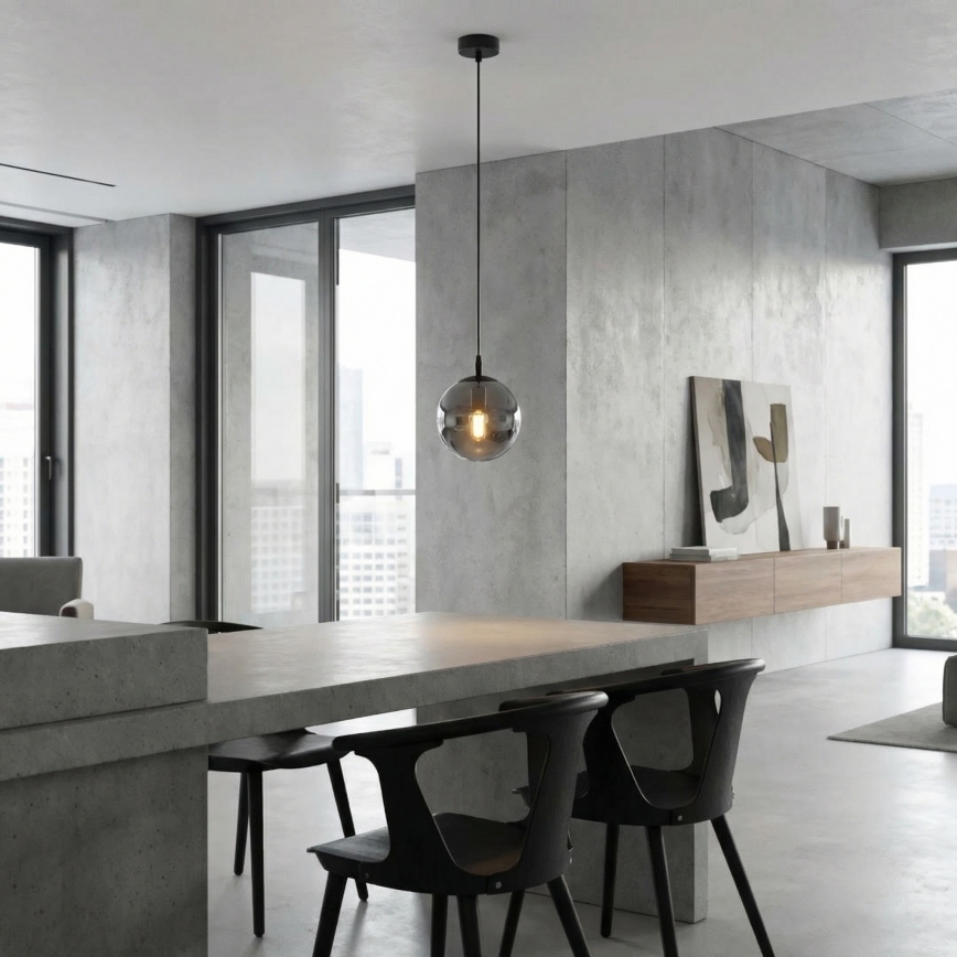 Pakabinamas sietynas COSMO 1xE14/10W/230V diametras 14 cm juoda/pilka