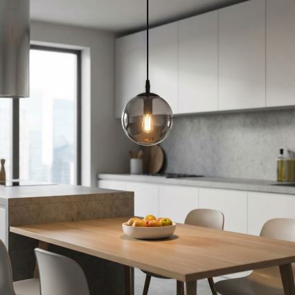 Pakabinamas sietynas COSMO 1xE14/10W/230V diametras 14 cm juoda/pilka