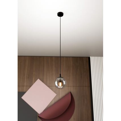 Pakabinamas sietynas COSMO 1xE14/10W/230V diametras 14 cm juoda/pilka