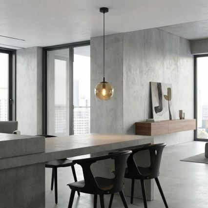 Pakabinamas sietynas COSMO 1xE14/10W/230V diametras 14 cm juoda/smėlio spalva