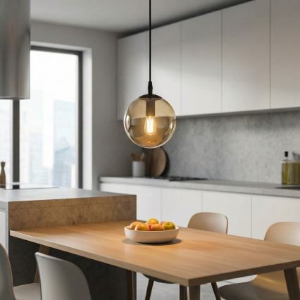 Pakabinamas sietynas COSMO 1xE14/10W/230V diametras 14 cm juoda/smėlio spalva