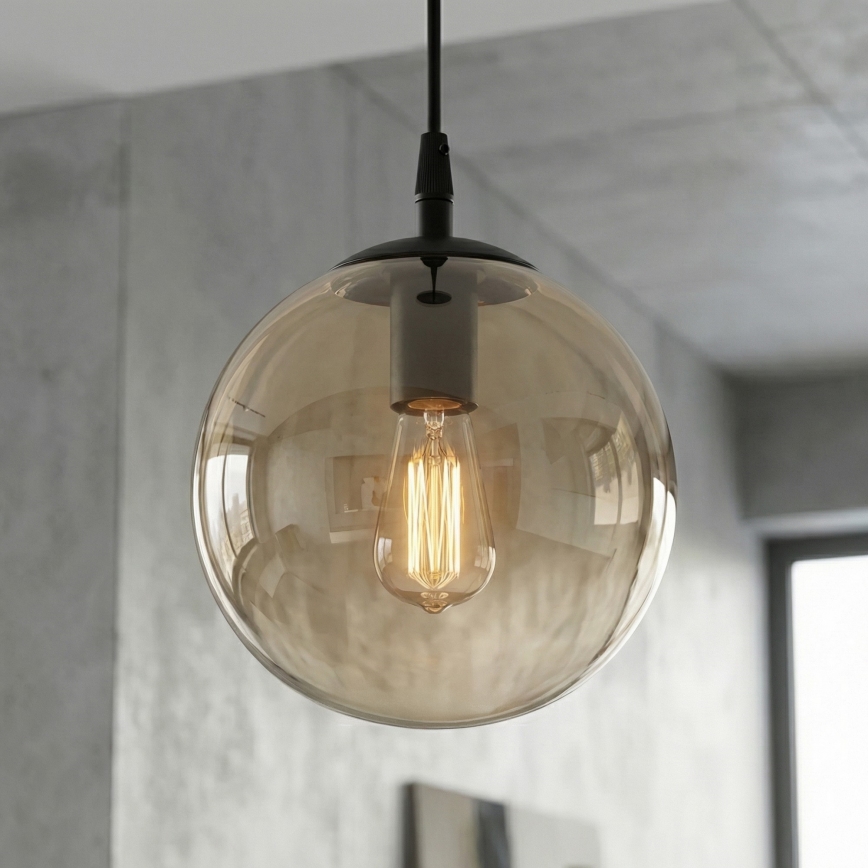 Pakabinamas sietynas COSMO 1xE14/10W/230V diametras 14 cm juoda/smėlio spalva