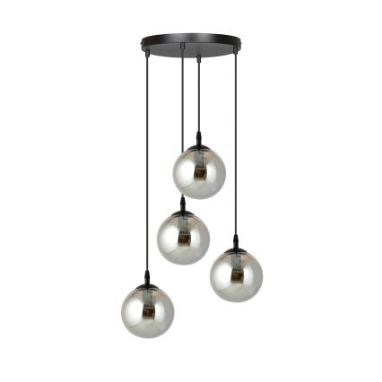 Pakabinamas sietynas COSMO 4xE14/10W/230V diametras 40 cm juoda/pilka