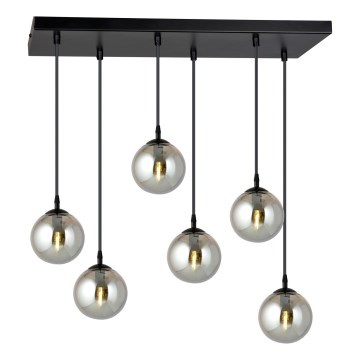 Pakabinamas sietynas COSMO 6xE14/10W/230V juoda/pilka