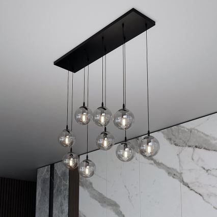Pakabinamas sietynas COSMO 9xE14/10W/230V juoda/pilka