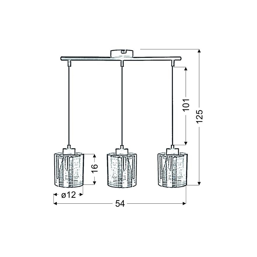 Pakabinamas sietynas COX 3xE27/60W/230V auksas