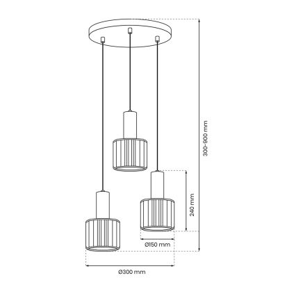 Pakabinamas sietynas CRISTAL 3xE27/60W/230V juodas