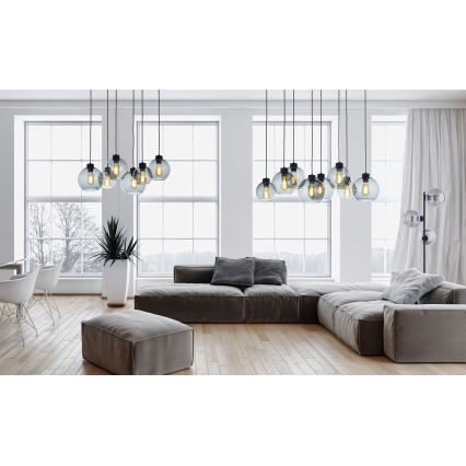 Pakabinamas sietynas CUBUS 8xE27/60W/230V juodas
