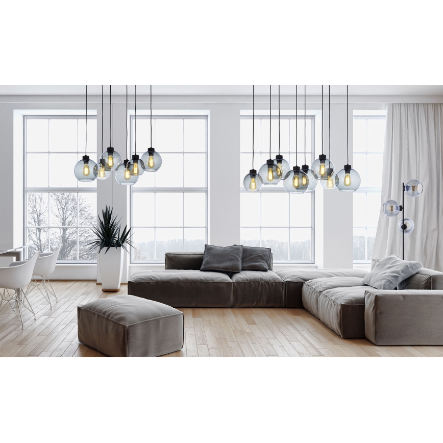 Pakabinamas sietynas CUBUS 8xE27/60W/230V juodas