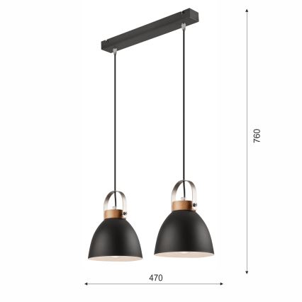 Pakabinamas sietynas DANIELLE 2xE27/60W/230V bukas