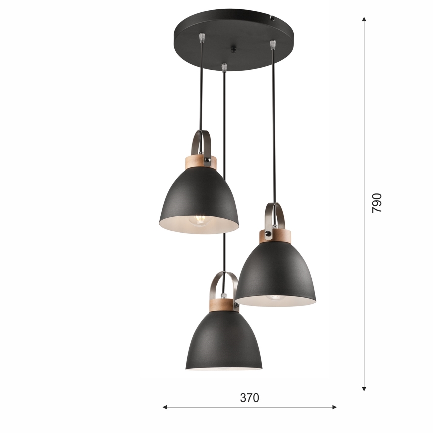 Pakabinamas sietynas DANIELLE 3xE27/60W/230V bukas
