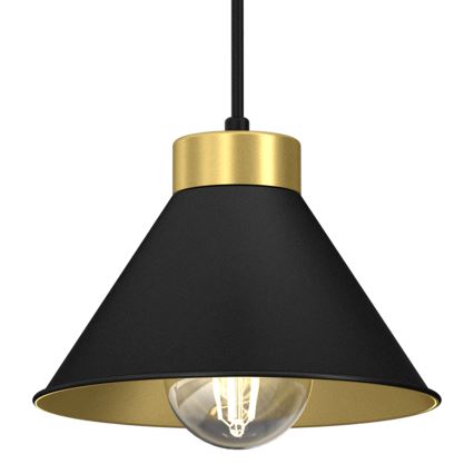 Pakabinamas sietynas DEMET 3xE27/60W/230V juodas/aukso